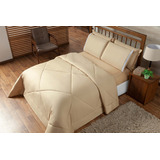 Kit Edredom + Lençol Aconchego Casal Queen 6 Pçs Varias Cor