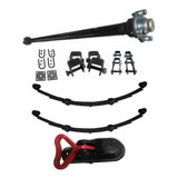 Kit Eixo Feixes 70cm Suspensão Carretinhas Reboque 500kg