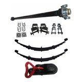 Kit Eixo Molas 70cm Suspensão Carretinhas Reboque 1200kg