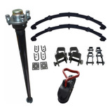 Kit Eixo Molas 70cm Suspensão Carretinhas Reboque 800kg