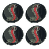 Kit Emblema Cobra Shelby Vermelho Calota