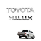 Kit Emblema Nome Toyota + Hilux 2002 2014 Cromado