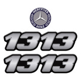 Kit Emblemas 1313 Mercedes Benz Adesivo Lateral Cromado