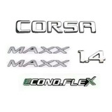 Kit Emblemas Corsa+econoflex+1.4+maxx 5 Peças