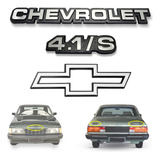 Kit Emblemas Gravata Chevrolet 4.1 Prata