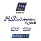 Kit Emblemas Palio Weekend Sport + 16v + Fiat - 1997 À 2000