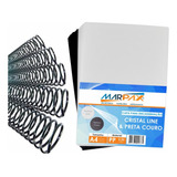 Kit Encadernação 200 Capas A4 + 200 Espirais Pretos 12, 14mm