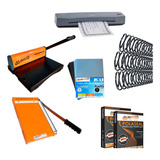 Kit Encadernadora, Guilhotina, Plastificadora, Insumos 110v