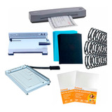 Kit Encadernadora, Guilhotina, Plastificadora, Insumos 110v