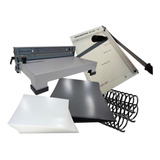 Kit Encadernadora A4 + Guilhotina + 200 Capas E 100 Espirais