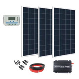 Kit Energia Solar Off Grid 465w Controlador 30a Inverv. 220v Cor Preto Voltagem Máxima Do Sistema 20.64v