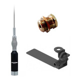 Kit Enfeite Antena Px Mola Inox 1,23mts Suporte Caminhonete