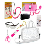 Kit Enfermagem Aparelho De Pressão Preto + Esteto Completo
