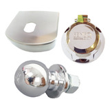 Kit Engate Bola Capa Acabamento Inox 10,5 Cm Tomada Cromada