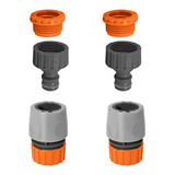 Kit Engate Rápido Para Mangueira De Jardim Macho+femea 4 Und