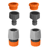 Kit Engate Rápido Para Mangueira De Jardim Macho+femea 4 Und