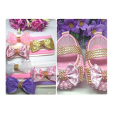 Kit Enxoval ,menina, Sapatinho De Perolas Com 6 Faixas Baby 