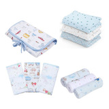 Kit Enxoval 3 Babetes Cueiro Faixa Umbilical Trocador Fralda