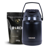 Kit Erva Mate + Garrafa Preta Terere Black Erva 500g Premium