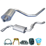 Kit Escapamento Abafador + Silencioso Fiat Uno 1983 A 2001
