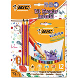 Kit Escolar Infantil Bic Lapis Jumbo Borracha E Apontador