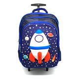Kit Escolar Mochila, Lancheira E Estojo Foguete Astronauta