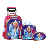 Kit Escolar Mochila Infantil Lançamento Com Rodinhas 3 Peças