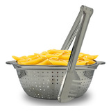 Kit Escorredor Multiuso Pegador Macarrão Massa Inox Cozinha