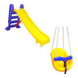 Kit Escorregador Medio + Balanço Bebe Playground Infantil