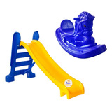 Kit Escorregador+gangorra Cavalinho Baby Diversão De Cores