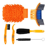 Kit Escovas De Limpeza Para Bike Bicicleta Completo 6 Peças