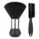 Kit Escovinha P/ Barba Profissional + Espanador Pincel Preto