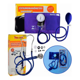 Kit Esfigmomanômetro C/ Estetoscópio Rappaport Azul Premium