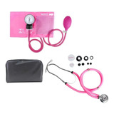 Kit Esfigmomanômetro + Estetoscopio Rappaport Rosa