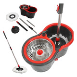 Kit Esfregão Mop Giratório 8l Vermelho