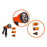 Kit Esguicho Pistola Mangueira 8 Jatos Jardim Horta + Engate