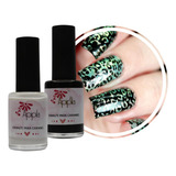 Kit Esmaltes Para Carimbo Unhas Apipila 1 Branco 1 Preto