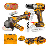 Kit Esmerilhadeira Bateria Parafusadeira 20v Brushless Ingco