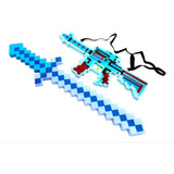 Kit Espada + Arma Minecraft Diamante