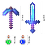 Kit Espada + Picareta Minecraft Diamante Encantado Pixel