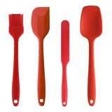 Kit Espátula Pao Duro Raspa Sobras Pincel Colher 4 Peças