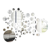 Kit Espelho Decorativo Acrílico Círculos 66 Peças