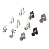 Kit Espelho Decorativo Cifras Notas Musicais 10 Peças 10 Cm