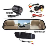 Kit Espelho Retrovisor Monitor Com Câmera De Ré Tela Lcd 4,3