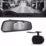Kit Espelho Retrovisor Monitor Tela Lcd 4.3 + Câmera Ré K57