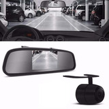 Kit Espelho Retrovisor Monitor Tela Lcd 4.3 + Câmera Ré K57