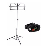 Kit Estante Para Partitura Desmontável Com Afinador