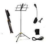 Kit Estante Partitura Dobrável Hercules + Luminária Led Bk