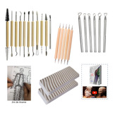Kit Estecas Para Escultura E Modelagem Novo + Oil Clay 1kg
