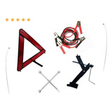 Kit Estepe Carro Macaco Triangulo Chave De Roda Cabo Chupeta